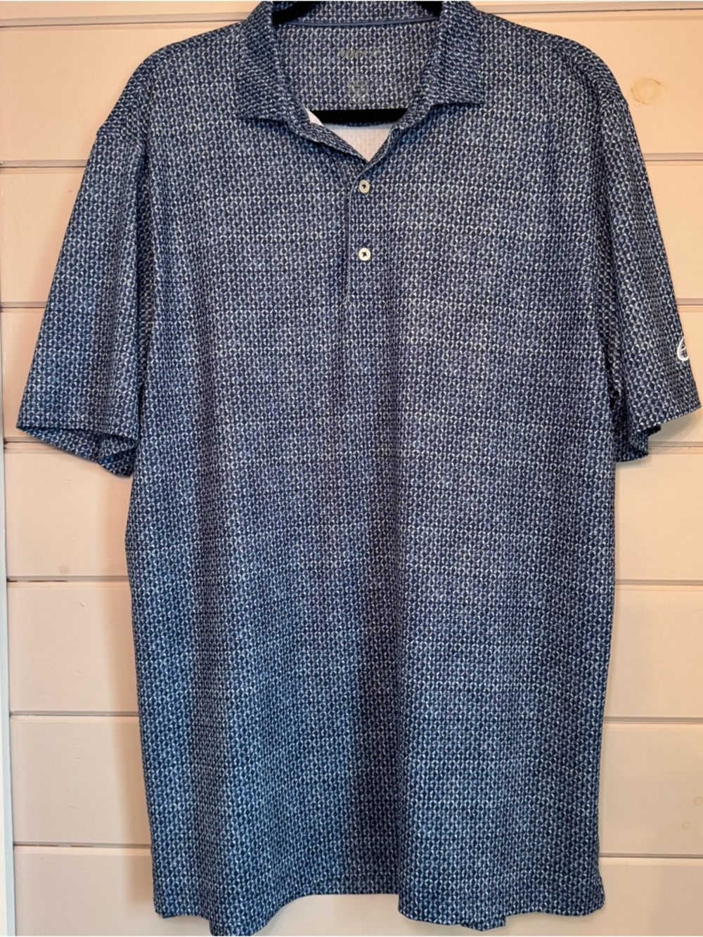 Johnnie-O Polo Shirt Mens Large Navy Blue Short Sleeve Golf Performance Surf